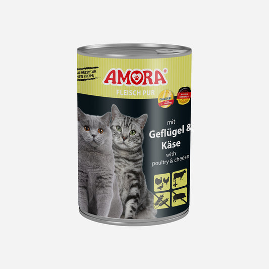 AMORA Cat Fleisch Pur Geflügel+Käse