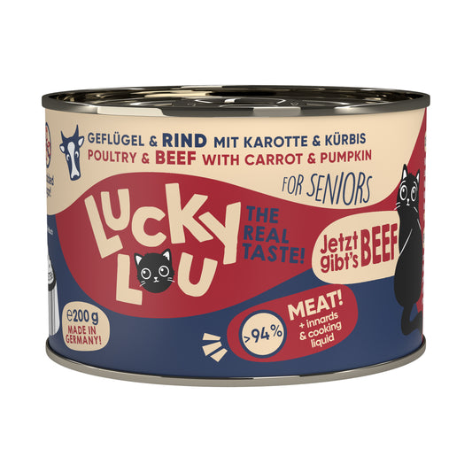 Lucky Lou Senior Geflügel+Rind 6x200g