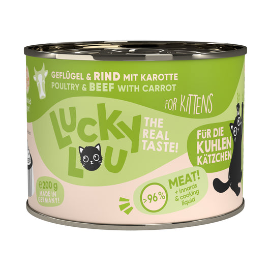 Lucky Lou Kitten Geflügel+Rind 6x200g
