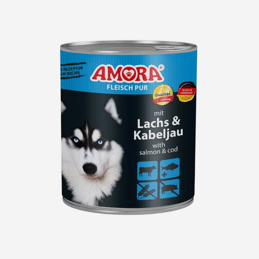 AMORA Dog Pur Lachs+Kabelj 6x800g
