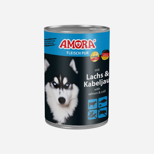 AMORA Dog Pur Lachs+Kabeljau 6x400g