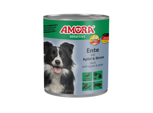 AMORA Dog Sensitive Ente+Apfel+Birne 6x800g