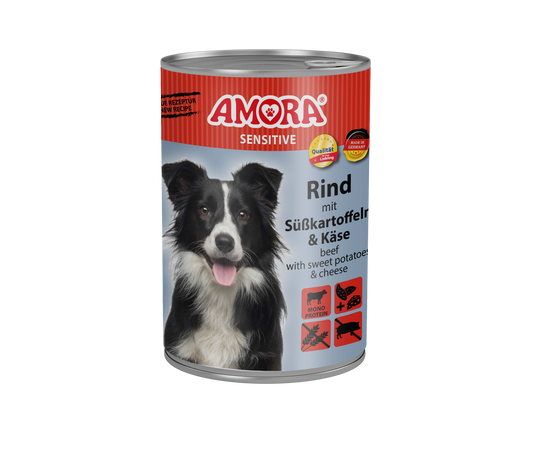 AMORA Dog Sensitive Rind+Süßkartoffel 6x400g