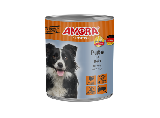 AMORA Dog Sensitive Pute+Reis 6x800g