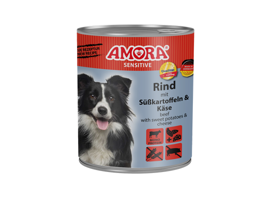 AMORA Dog Sensitive Rind+Süßkartoffel 6x800g
