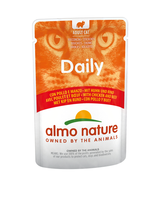 Almo Nature Cat Daily Huhn-Rind 30x70g