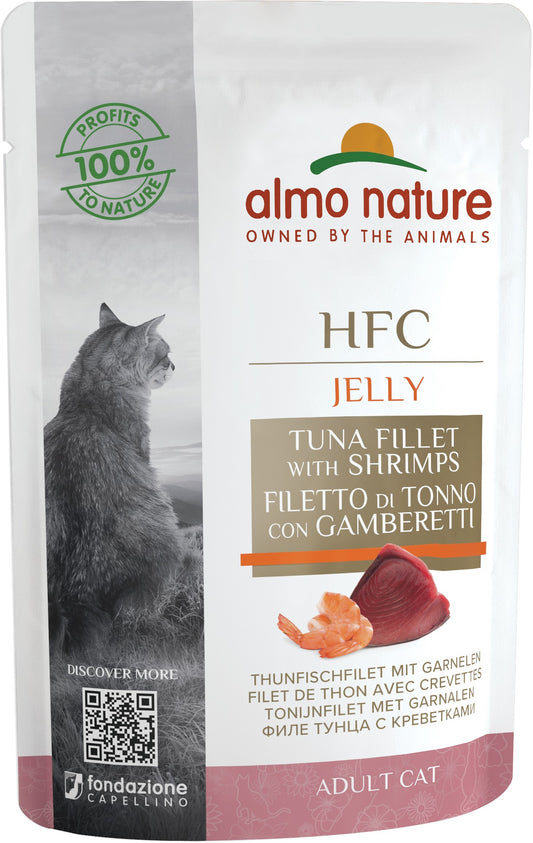 Almo Nature Cat HFC Jelly Thunfisch+Garnelen 24x55g
